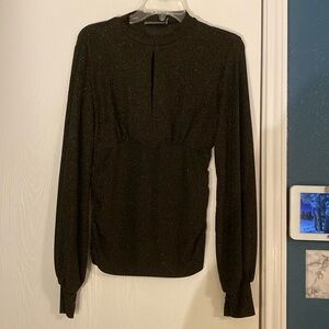 Red by BKE long sleeve glittery mesh top with slit size medium